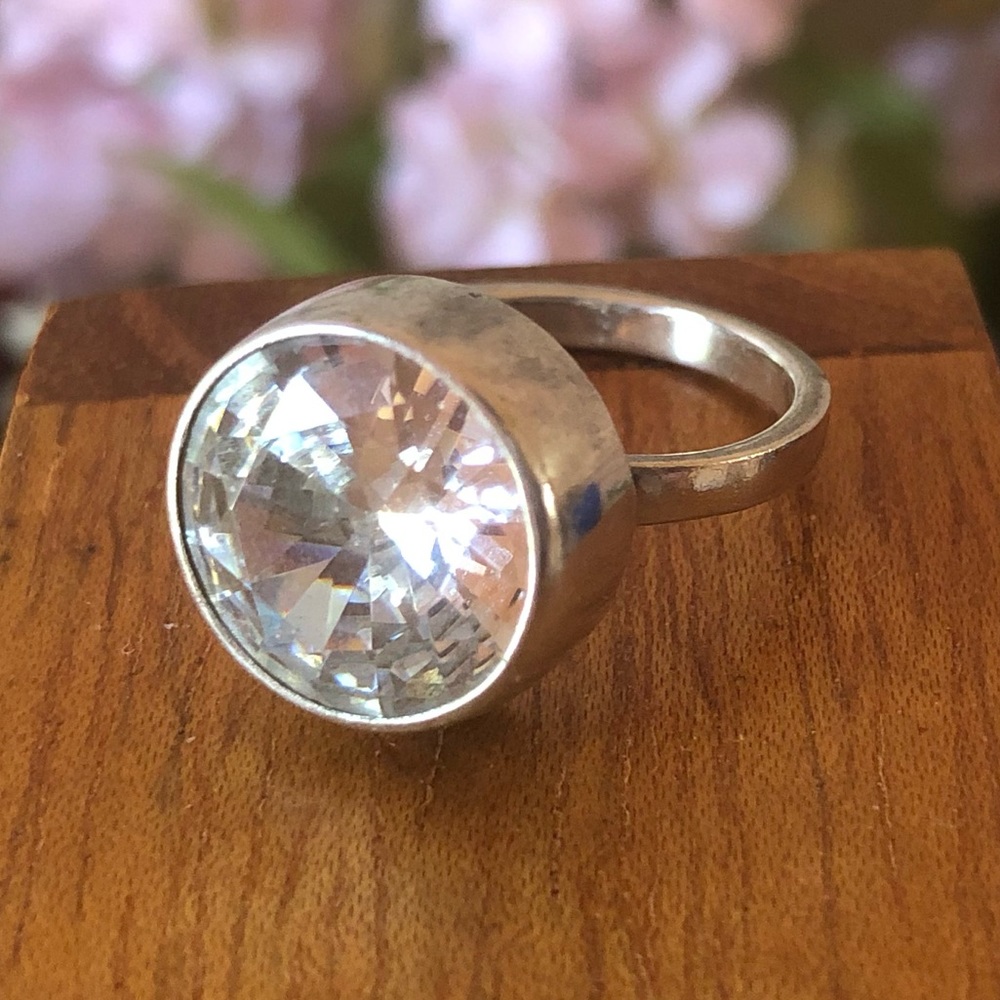 Silpada Sterling Silver Cubic Zirconia Ring Size 5